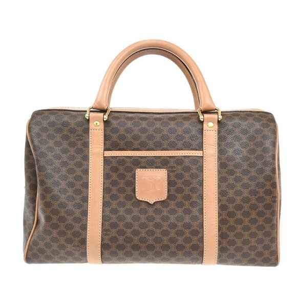 CELINE Logo Macadam Pattern Travel Hand Bag PVC Leather Brown GHW Italy 38EF520 - Picture 16 of 16